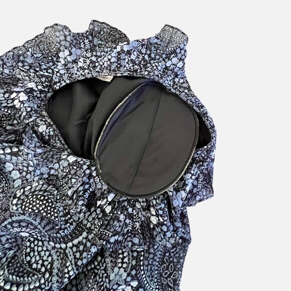 Vintage 90s Y2K Womens 2 Piece Shades of Blue Floral Paisley Top & Skirt Set M/L - Picture 13 of 16